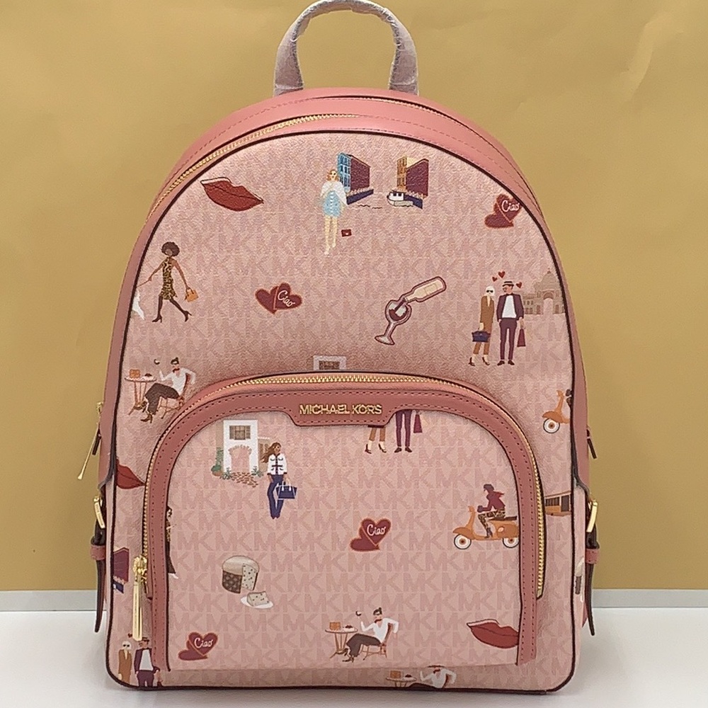 MICHAEL KORS JET SET GIRLS JAYCEE LARGE ZIP PACKED BACKPACK DARK POWDER … - Picture 5 of 16